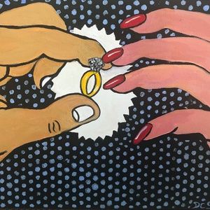 8x10" painting-  Getting Engaged